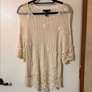 INC International Concepts Ivory Lace Top